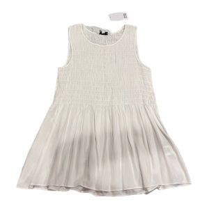 BNWT Rose and Olive White Flowy Tank with Ruched Bodice